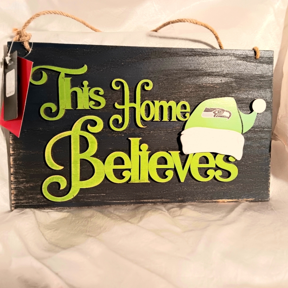 Seattle Seahawks Christmas Wall Sign